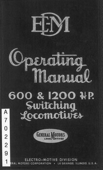 600 & 1200 HP Switching Locomotive. Operating manual n° 2303. Models SW-1 & SW-7. 567 series engines